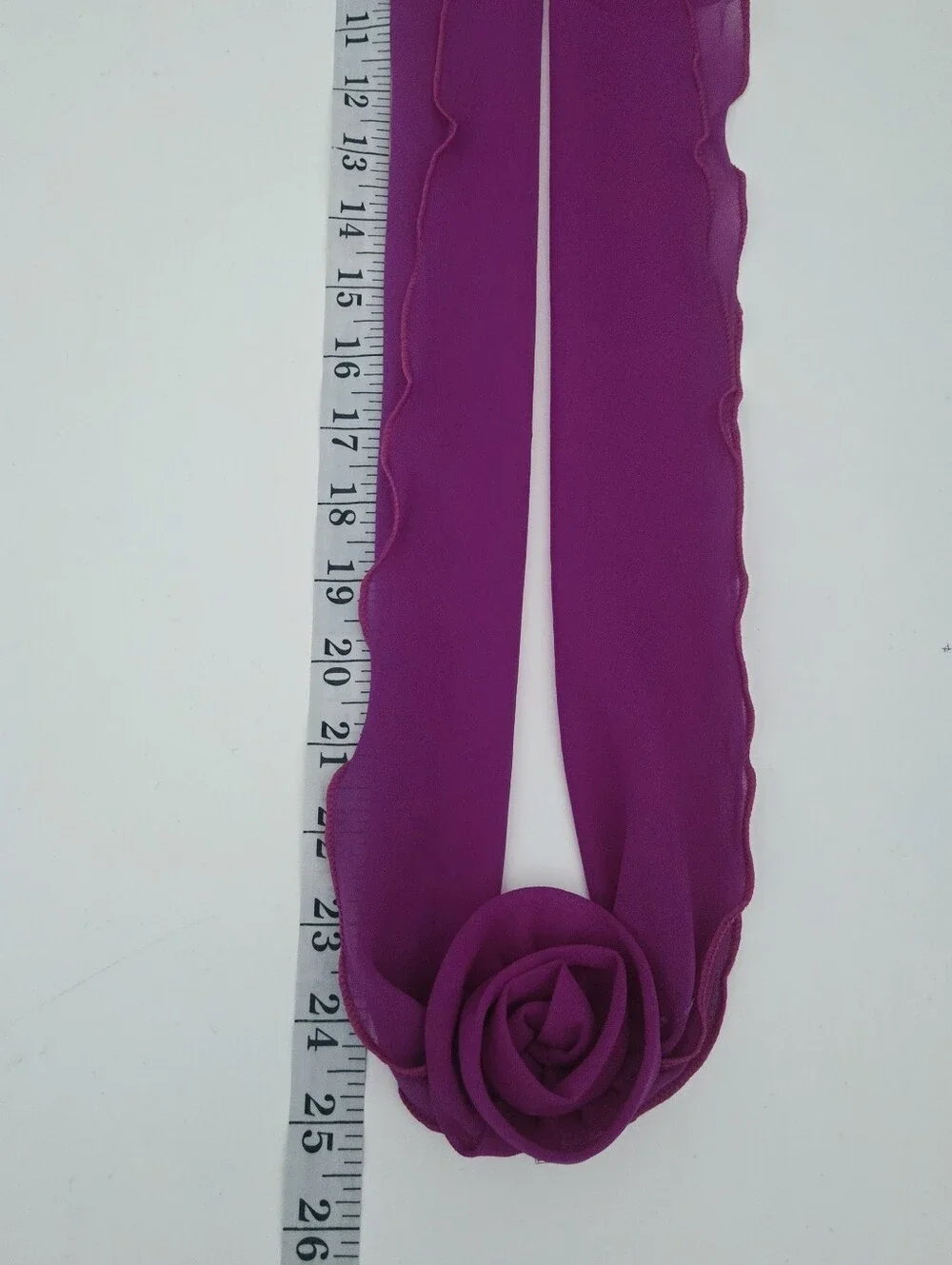 Purple wrap around scarf with flower